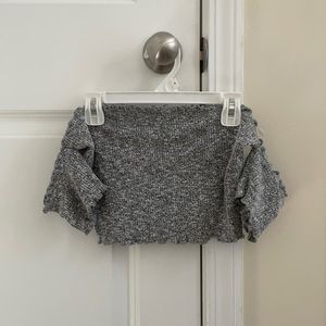 american threads, grey crop top, large